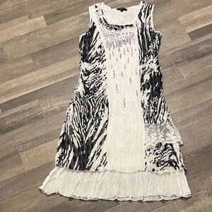 Ativa Zebra Print Layered Midi Dress